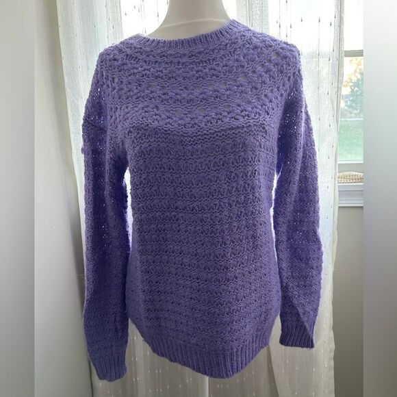 Lauren Ralph Lauren Women’s Purple Alpaca Blend Pullover Sweater Size Medium - Picture 1 of 11